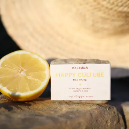 Happy Culture – Savon Exfoliant Douceur Miel & Avoine