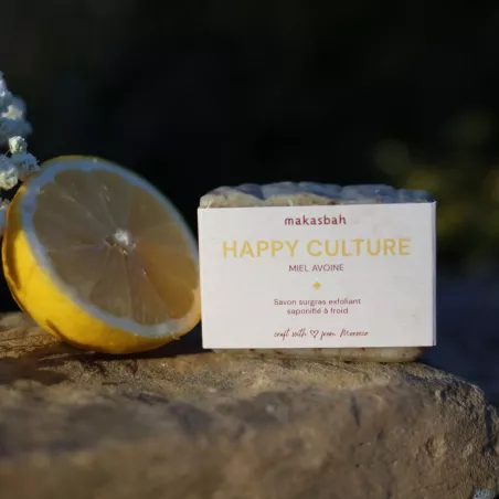 Happy Culture – Savon Exfoliant Douceur Miel & Avoine