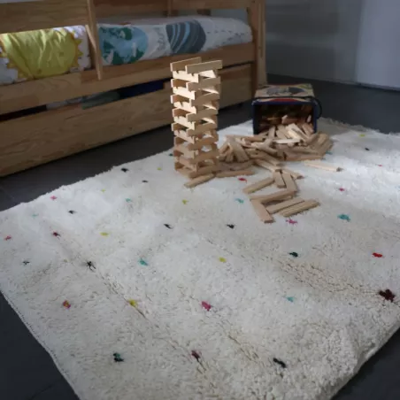 Tapis berbère Azilal à pois coloré