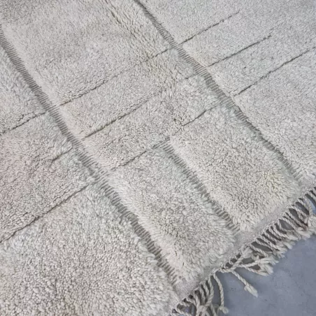 Tapis berbère Beni Ouarain contemporain blanc